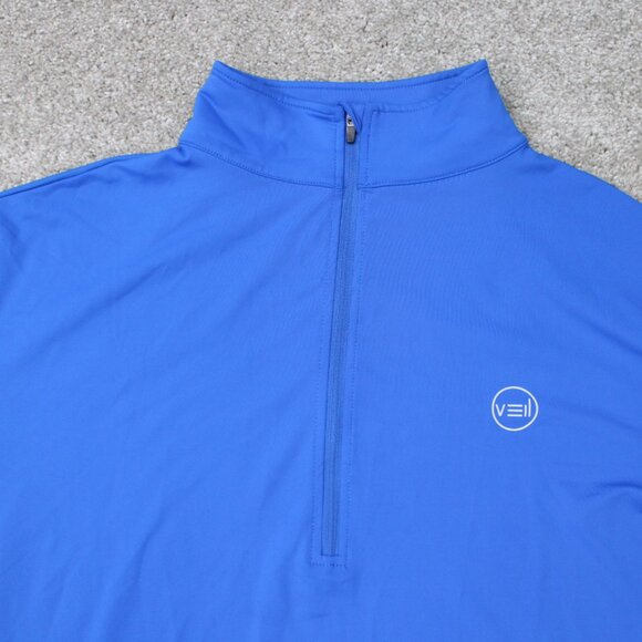 Veil Spark Sweatshirt Mens 2XL XXL Royal Blue 1/2 Zip Performance Athletic L/S - Picture 5 of 15
